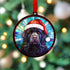 Newfoundland in Santa Hat Suncatcher Decoration